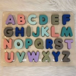 Pastel Wooden Alphabetical Kids Puzzle Montessori Learning Toys Colors Alphabet